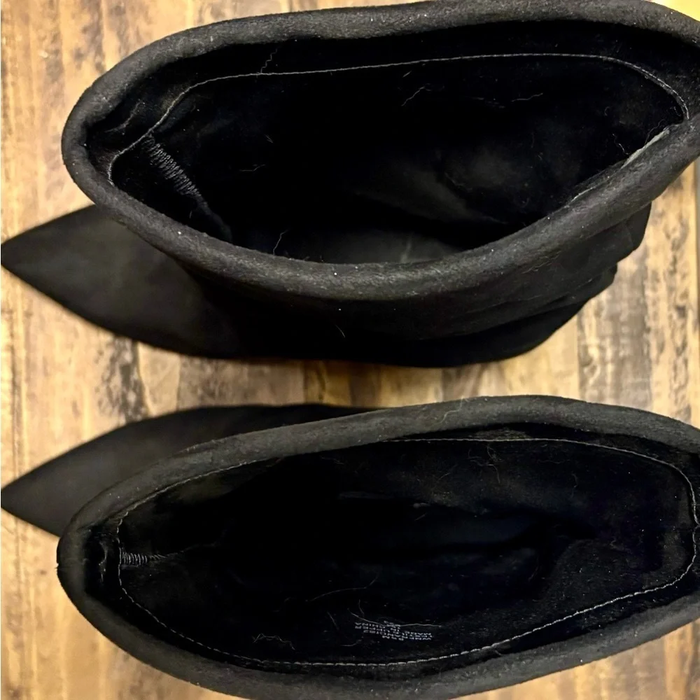 Nine West Black Over the Knee Slouchy Boots with Suede Finish